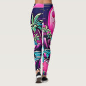 Lebhafter rosa Mondstrand Leggings (Rückseite)