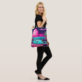 Lebhafter rosa Mondstrand Tasche (Am Model)