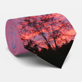Lebhafter rosa Sonnenaufgang Krawatte (Gerollt)