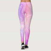 Lebhafter Rosa Swirl: Leggings für die Fitness von (Rückseite)