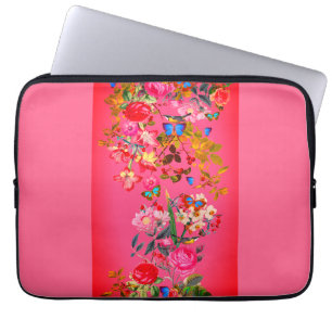Lebhafter Rosa Vintage Rose Garten Laptopschutzhülle