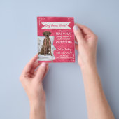 Lebhafter, rosafarbener Flyer mit Niedlichem Hund (Gruppe)