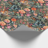 Lebhafter Rose- und Tigerdschungel Geschenkpapier (Ecke)