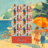 Lebhafter Rot, Gelb & Blau Fauvismus Botanische Ku Strandtuch