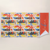 Lebhafter Rot, Gelb & Blau Fauvismus Botanische Ku Strandtuch (Vorderseite)