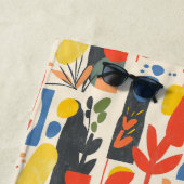 Lebhafter Rot, Gelb & Blau Fauvismus Botanische Ku Strandtuch (Beispiel)
