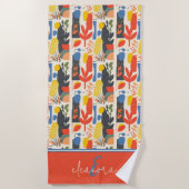 Lebhafter Rot, Gelb & Blau Fauvismus Botanische Ku Strandtuch (Vorderseite)