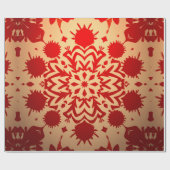 Lebhafter Roter Blumenburst Geschenkpapier (Flach)