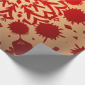 Lebhafter Roter Blumenburst Geschenkpapier (Ecke)