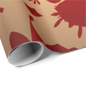 Lebhafter Roter Blumenburst Geschenkpapier (Rolleneckpunkt)