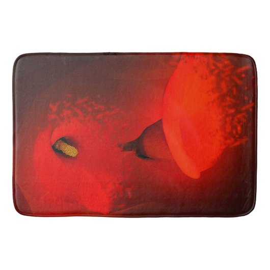 Lebhafter Roter Scatter-Effekt der Calla Lily Badematte (Vorderseite)