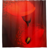Lebhafter Roter Scatter-Effekt der Calla Lily Duschvorhang (Vorderseite)
