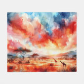 Lebhafter Safari Sunset Fleecedecke (Vorderseite (Horizontal))