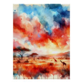 Lebhafter Safari Sunset Poster (Vorderseite)