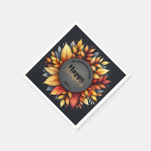 Lebhafter saisonaler Herbst-Erntedank Serviette (Ecke)