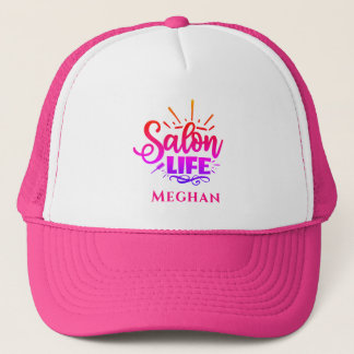 Lebhafter Salon Life Individuelle Name Trucker Hat Truckerkappe