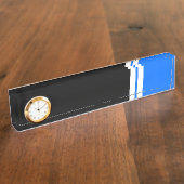 Lebhafter schwarzer Block mit zwei Streifen, leuch Namensplakette (Seite)