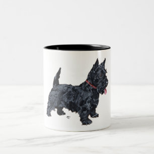 Lebhafter Scottie-Hund Zweifarbige Tasse