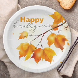 Lebhafter Serene Fall Maple Blätter Erntedank Pappteller