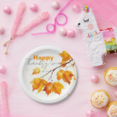 Lebhafter Serene Fall Maple Blätter Erntedank Pappteller (Party)