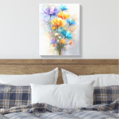 Lebhafter Sommer-Bouquet in Vase Leinwanddruck (Insitu (Schlafzimmer))