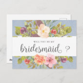 Lebhafter Sommer | Einladung von Bridesmaid Postka Postkarte (Vorne/Hinten)