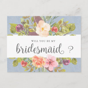 Lebhafter Sommer Einladung von Bridesmaid Postka Postkarte