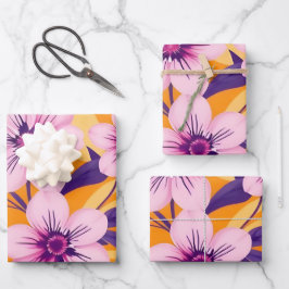 Lebhafter Sommer Florals-Dopamin-Stil Geschenkpapier Set