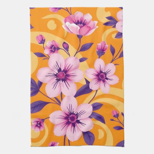 Lebhafter Sommer Florals-Dopamin-Stil Geschirrtuch (Vertikal)