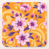 Lebhafter Sommer Florals-Dopamin-Stil Rechteckiger Pappuntersetzer (Vorderseite)
