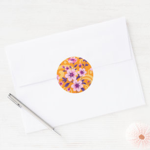Lebhafter Sommer Florals-Dopamin-Stil Runder Aufkleber