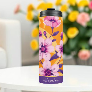Lebhafter Sommer Florals-Dopamin-Stil Thermosbecher
