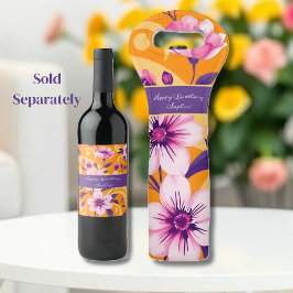 Lebhafter Sommer Florals-Dopamin-Stil Weinetikett