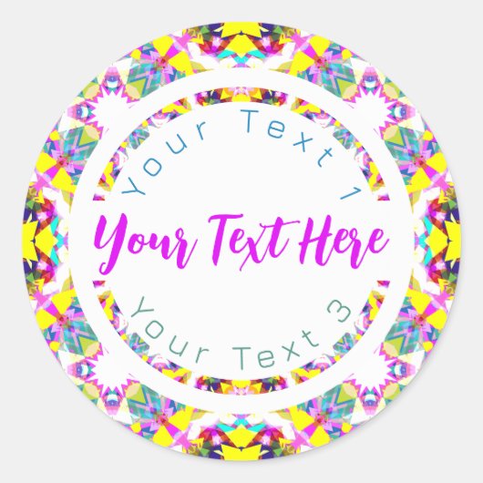 Lebhafter Sommer Scrapbook Handwerkskunst Geburtst Runder Aufkleber (Vorderseite)