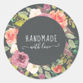 Lebhafter Sommergarten mit Liebe Runder Aufkleber