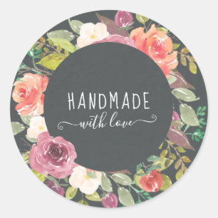 Lebhafter Sommergarten mit Liebe Runder Aufkleber