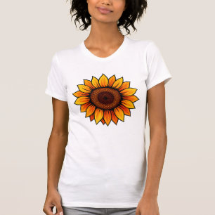 Lebhafter Sonnenblumen-T - Shirt - für Frauen