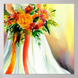 Lebhafter Sonnenuntergang, Bridal Cascading Bouque Poster
