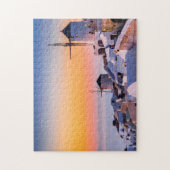 Lebhafter Sonnenuntergang in Oia, Santorin Puzzle (Vertikal)