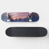 Lebhafter Sonnenuntergang malt den Himmel über win Skateboard (Horizontal)