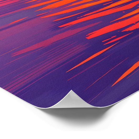 Lebhafter Sonnenuntergang über dem Meer Poster (Ecke)