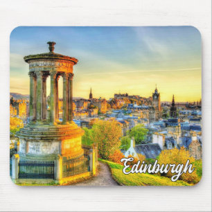 Lebhafter Sonnenuntergang über Edinburgh, Schottla Mousepad