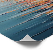 Lebhafter Sonnenuntergang über ruhigen Gewässern Poster (Ecke)