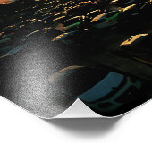 Lebhafter Sonnenuntergang über Stadtbild und Parkp Fotodruck (Ecke)