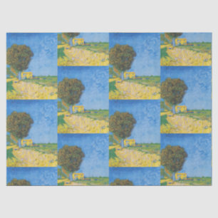 Lebhafter sonniger Weg & Gelbes Haus von Van Gogh Seidenpapier