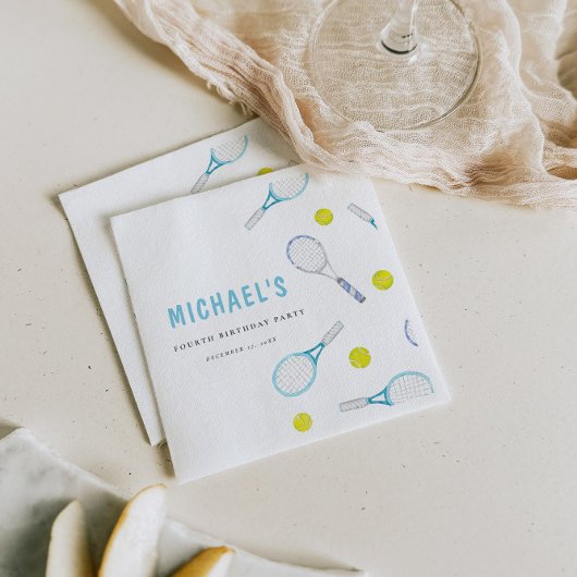 Lebhafter Spaß Tennis Geburtstagspapier Napkin Serviette