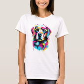 Lebhafter Spritzer Dog Pop, farbenfroh T-Shirt (Vorderseite)