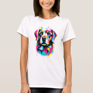 Lebhafter Spritzer Dog Pop, farbenfroh T-Shirt