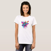 Lebhafter Spritzer Dragon Fly Pop T-Shirt (Vorne ganz)