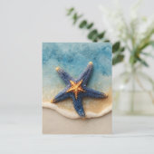 Lebhafter Starfish am Sandy Beach Postkarte (Stehend Vorderseite)